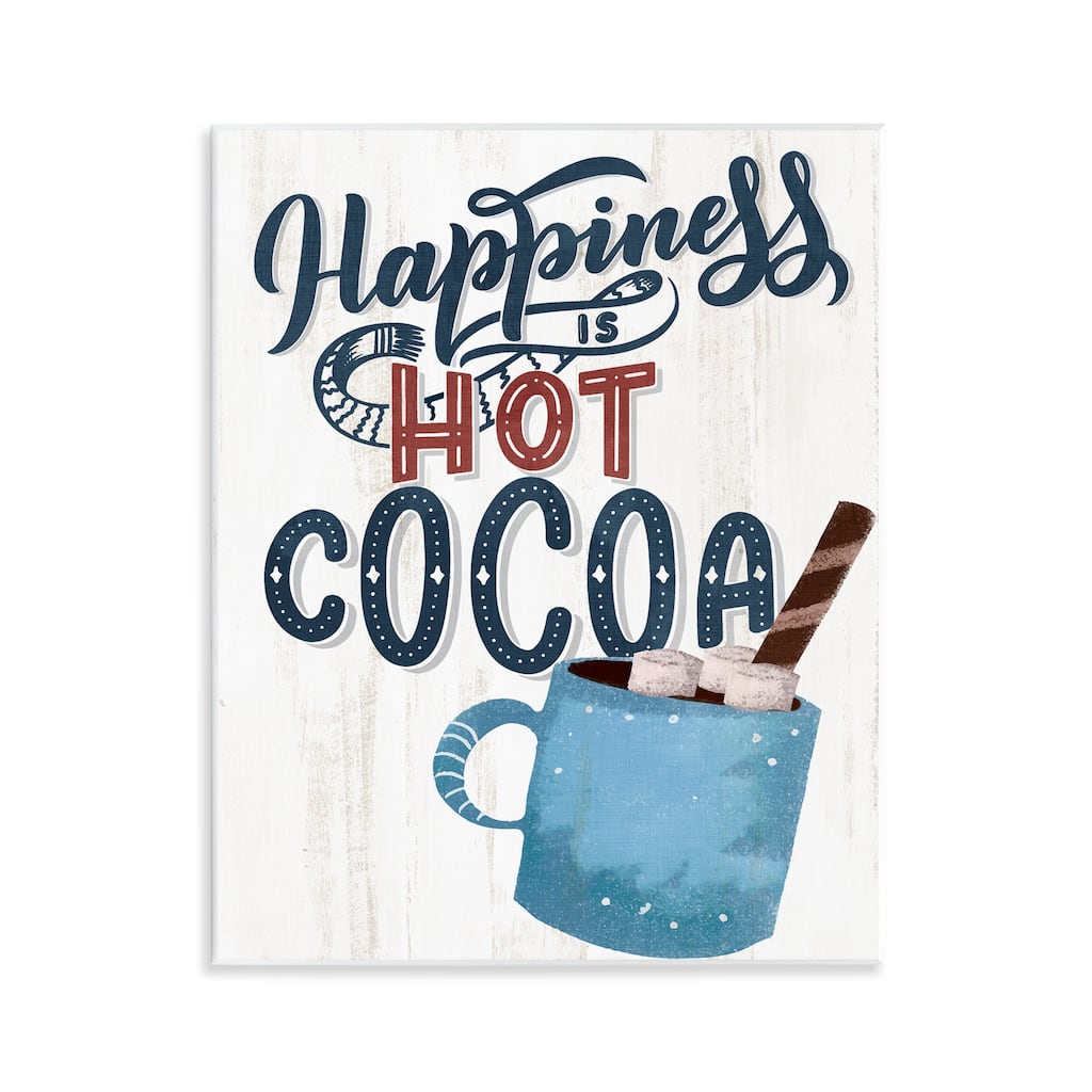 Stupell Happiness Is Hot Cocoa Wall Plaque Art Design By Kim Allen