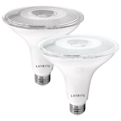 Luxrite Dusk to Dawn PAR38 LED Bulb 120W Equivalent 1250 Lumens Wet Rated UL Listed E26 Base 2 Pack