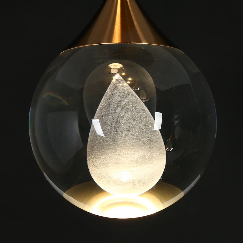 Modern 3-Light LED Chandelier Island Lights for Kitchen Island - Dia. 13.8" x H 6"