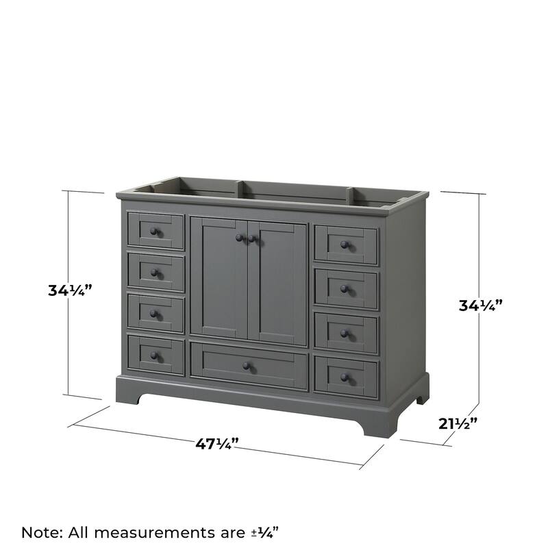 Wyndham Collection Deborah 47-1/4" Free Standing Single Wood Vanity