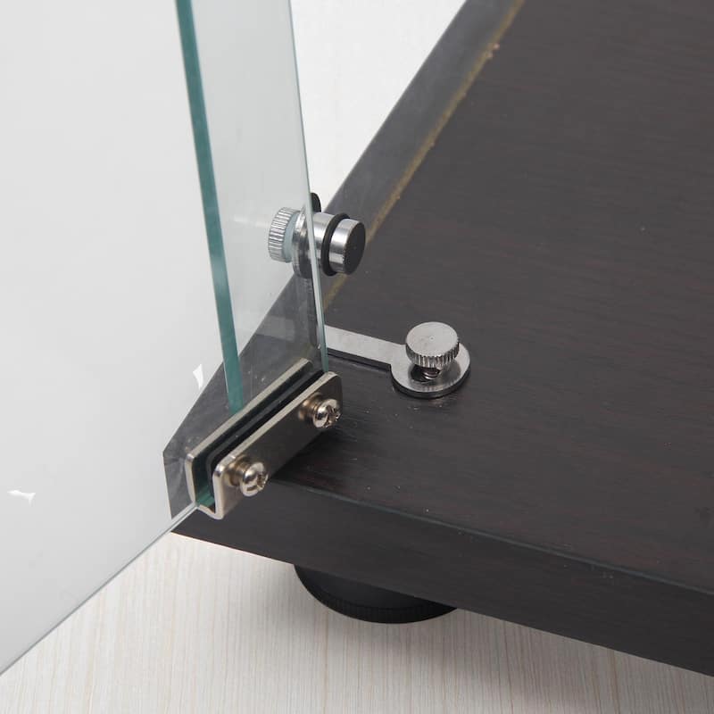 Glass Display Cabinet with Doors & Locks, Acrylic Shelves, Floor Standing Storage Showcase for Home or Office