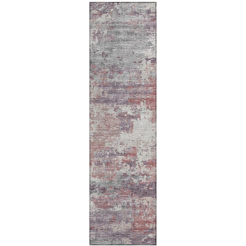 Indoor/ Outdoor Accord Modern Brushstrokes Polyester Washable Rug New