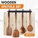 preview thumbnail 3 of 5, Cheer Collection Premium Teak Wood Spatula Set Handcrafted 4 Piece Kitchen Utensil - Set of 4