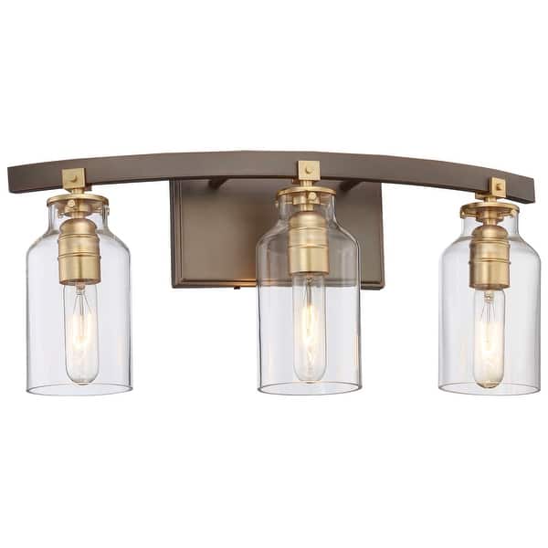 slide 2 of 2, Morrow Harvard Court Bronze W/Gold Hi 3 Light Bath By Minka Lavery