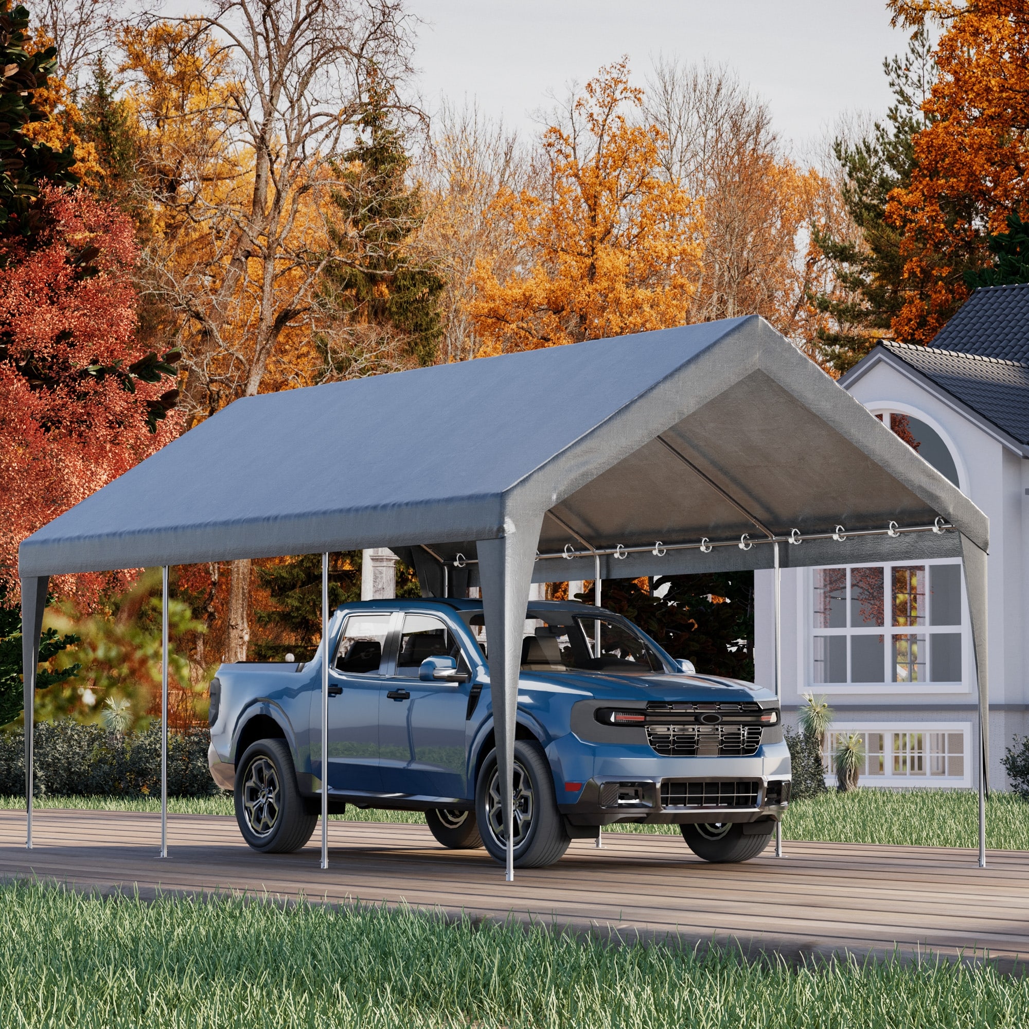 Heavy-Duty Carport - Ultimate Rainproof & UV-Resistant Shelter for Cars, Boats & More