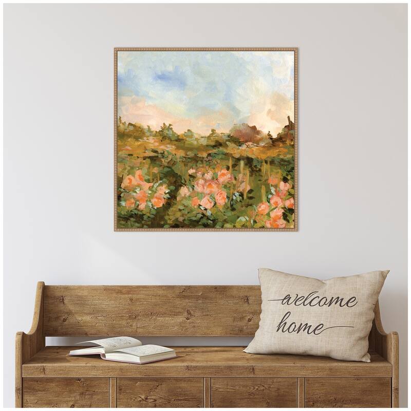 Kate and Laurel Rose Garden by Annie Quigley Framed Canvas Wall Art Print