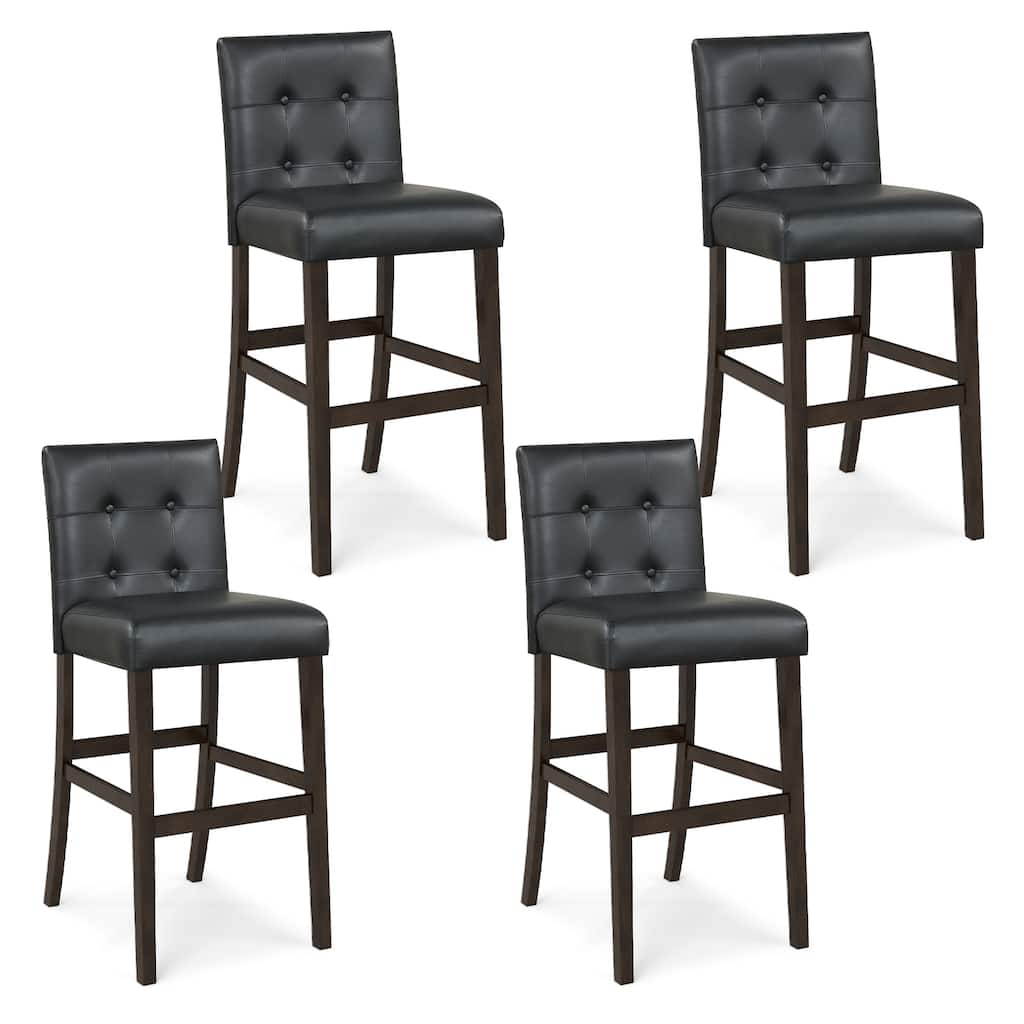 Gymax Set of 4 Bar Stools 25inch Counter Height Barstool Pub Chair