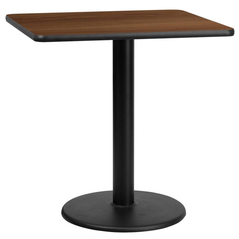 30'' Square Laminate Table Top with 18'' Round Table Height Base - 30"W x 30"D x 31.125"H - 30"W x 30"D x 31.125"H