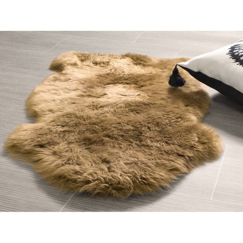 Silver Orchid Nansen Genuine Soft Australian Sheepskin Rug - 2' X 3' - Honey Brown