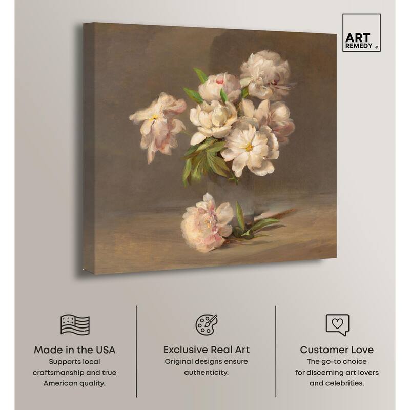 Porter Peonies in a Vase Canvas by Art Remedy, Gallery Wrapped