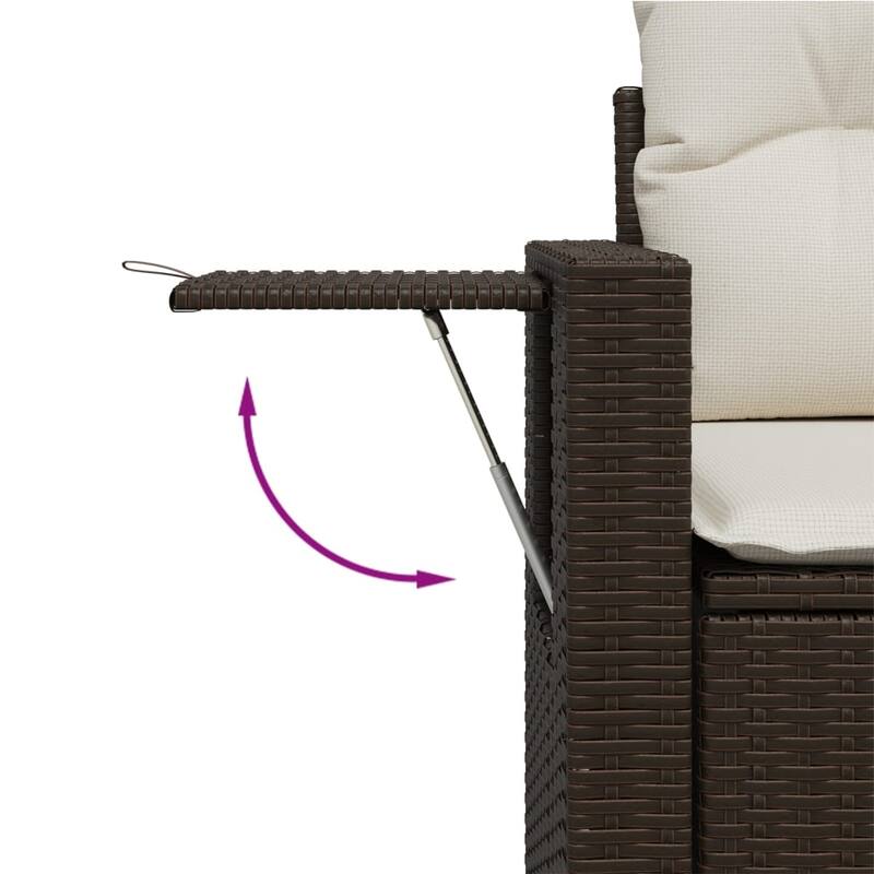 vidaXL Patio Sofa Set with Cushions Outdoor Furniture 8 Piece Poly Rattan - 21.7 x 39.4 x 28.7