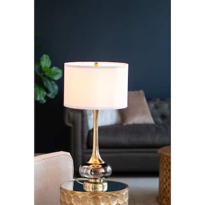 D15x29" Table Lamp with Glass Drum (Lamp Shade Assembly Required)