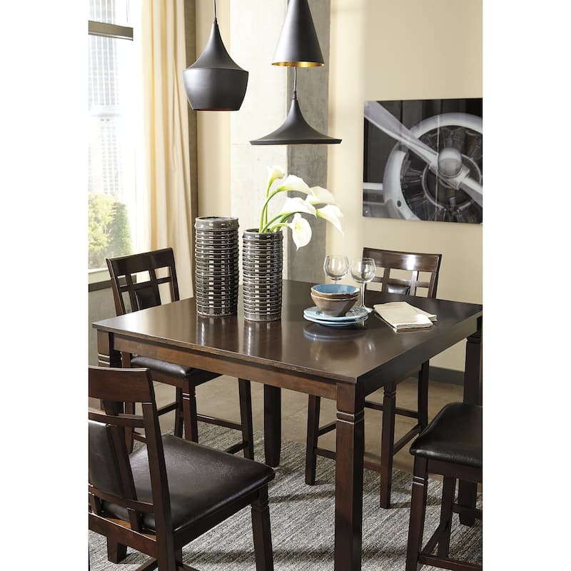 Signature Design by Ashley Bennox Brown Dining Table and Bar Stools