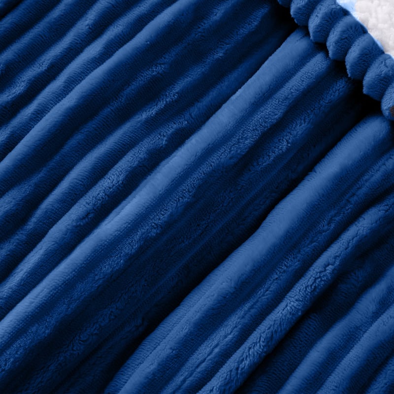 Reversible Flannel & Sherpa Electric Blanket, Heated Throw with Temperature and Timing Functions of a Controller
