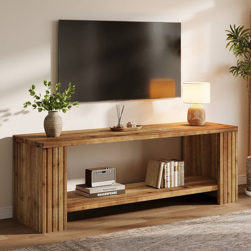 63" Solid Wood TV Stand for 55/60/65/75-Inch TVs