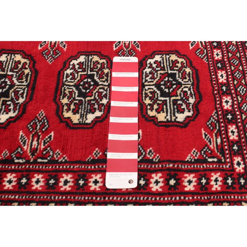 ECARPETGALLERY Hand-knotted Finest Peshawar Bokhara Dark Red Wool Rug - 7'10 x 9'5
