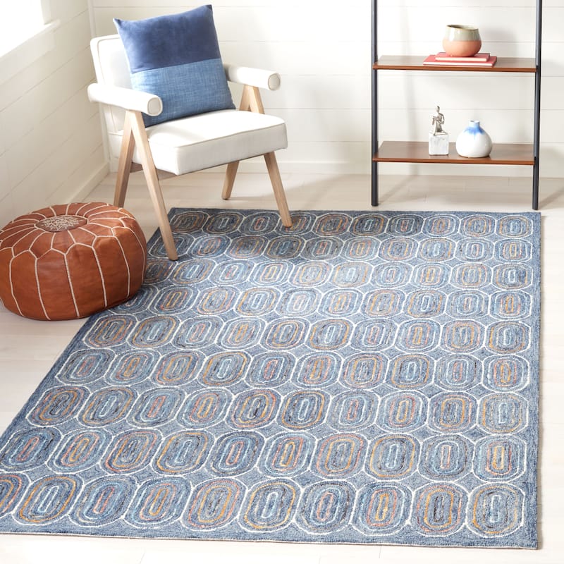 SAFAVIEH Handmade Metro Faviana French Country Wool Rug - 4' x 6' - Blue/Yellow