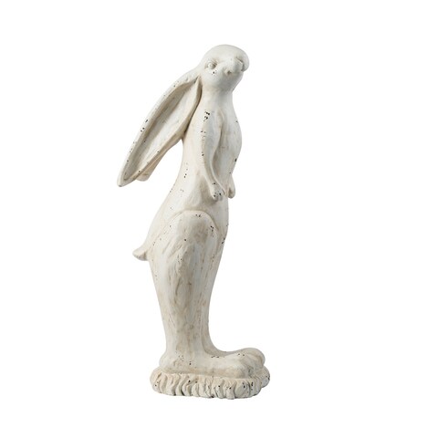 A&B Home Large Crisp White Standing Rabbit Figurine