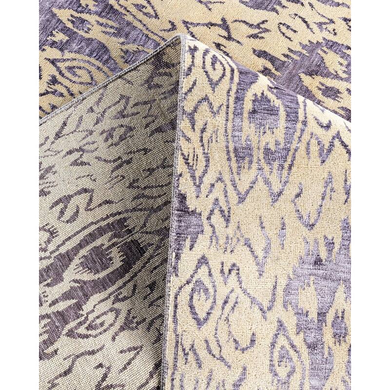 Ikat One-of-a-Kind Hand-Knotted Area Rug - Beige, 8' 0" x 10' 1" - 8' 0" x 10' 1"