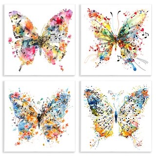 Stupell Butterflies with Music Notes Wall Plaque Art Design By LSR ...