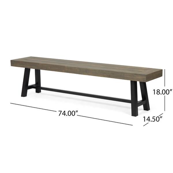 dimension image slide 2 of 4, Carlisle Acacia Wood Outdoor Bench by Christopher Knight Home