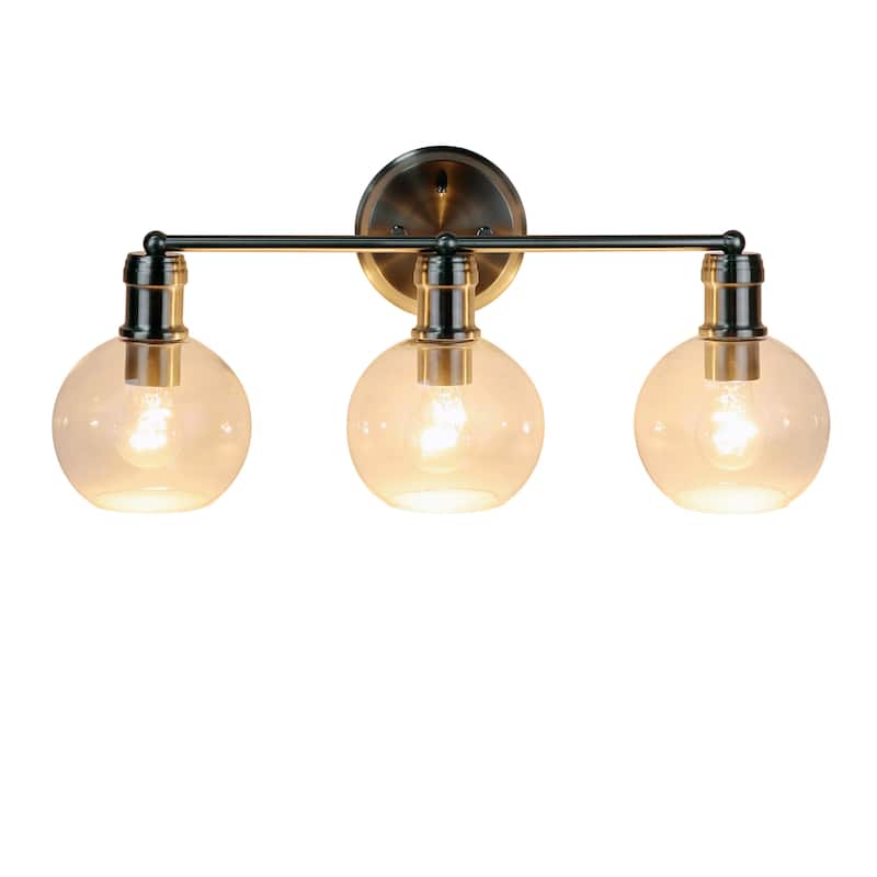 Bath/ Vanity Fixture w/ Clear Globe Glass - Brushed Nickel - 3-light