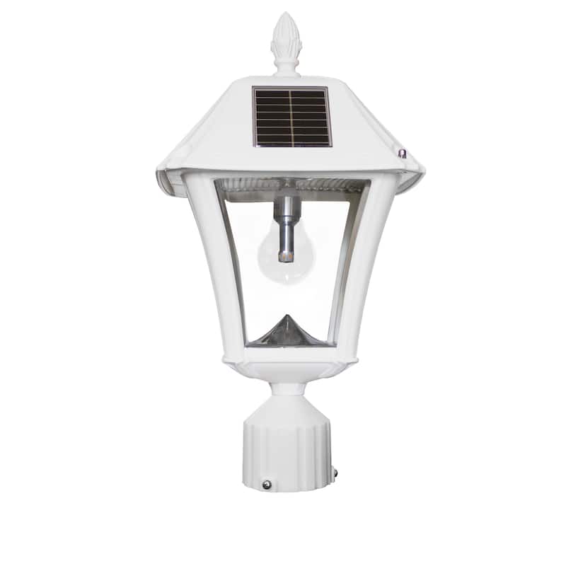 Baytown II Bulb Black Solar 3' Fitter Post Light with Pier and Wall - N/A