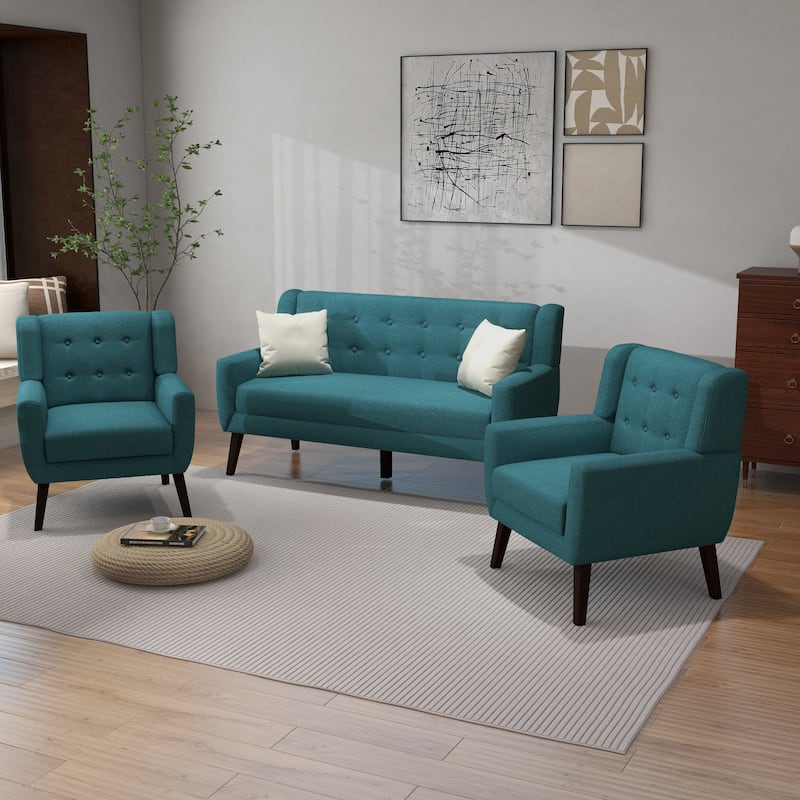 Cotton/ Linen Look Fabric Modern Accent Chair Armchair