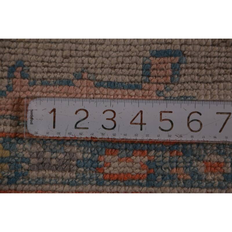 Hand Knotted Oriental 100% Wool Carpet Transitional All-Over Oranges & Rust Oushak Area Rug - 9' 11'' X 8' 1''