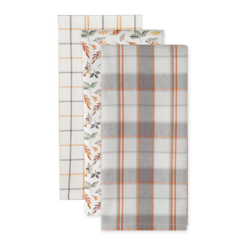 Autumn Pumpkins Printed Dishtowel (Set of 2)