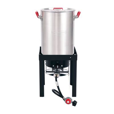 Creole Feast, TFS3010, Premium Aluminum 30 Qt. Turkey and 10 Qt. Fish Fryer Boiler Steamer Set, 50,000 BTU Burner