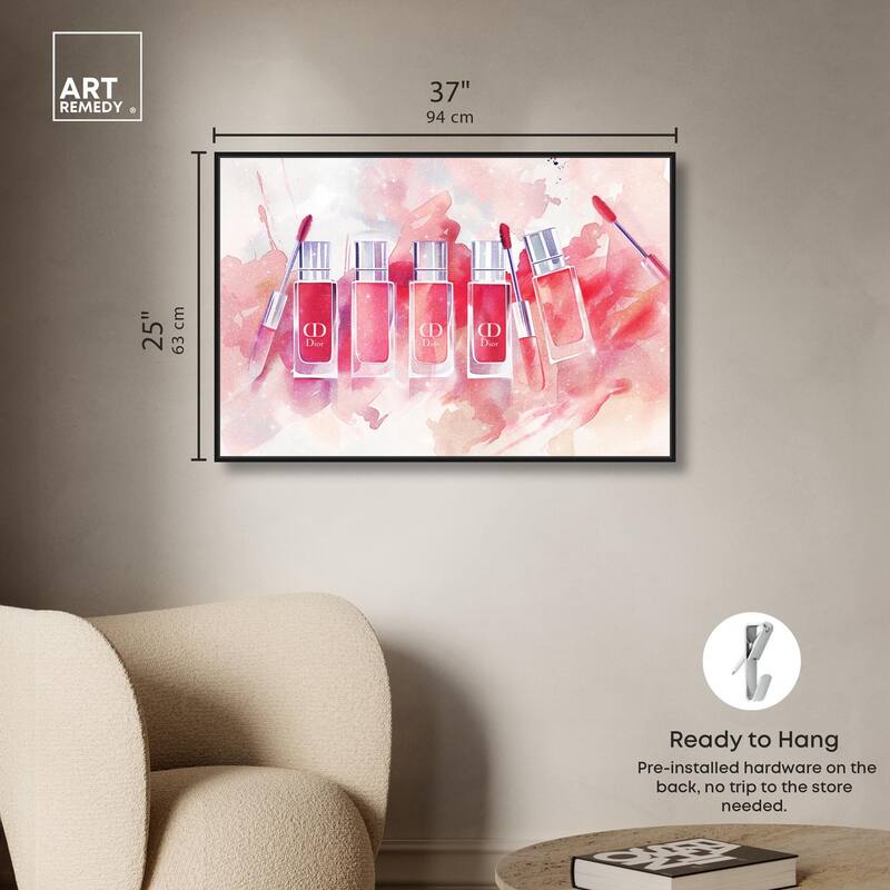 Lip Gloss Splash Canvas by Art Remedy