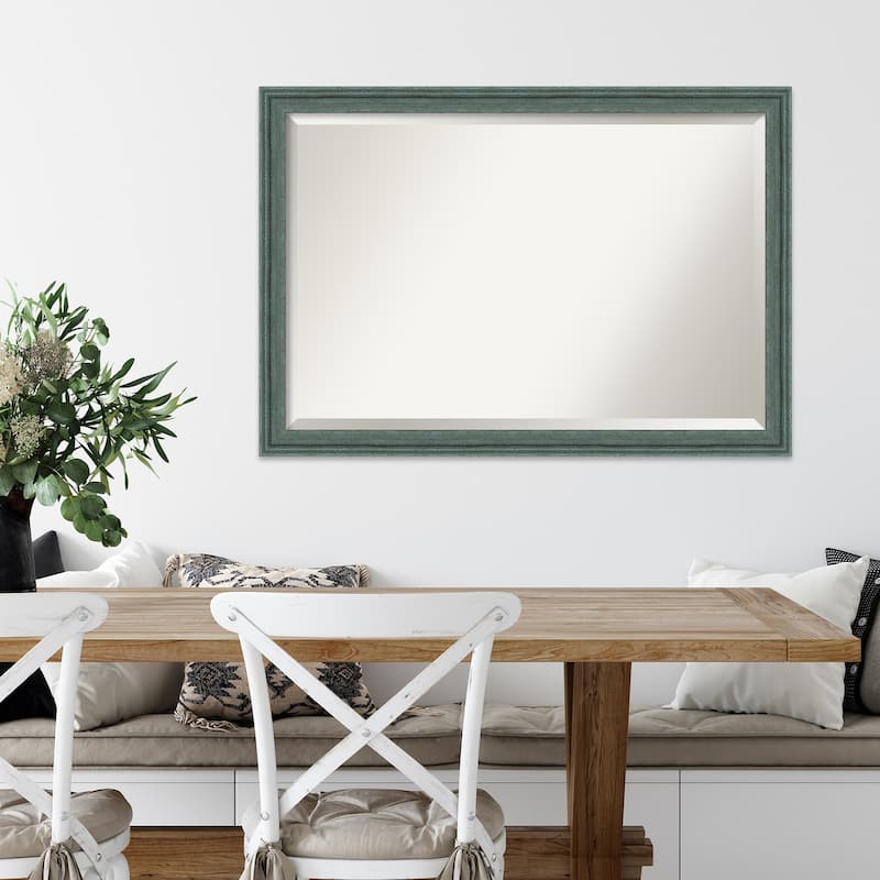 Upcycled Beveled Wood Framed Wall Mirror