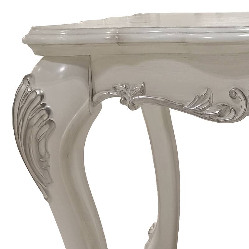 Bone White End Table With Claw Leg