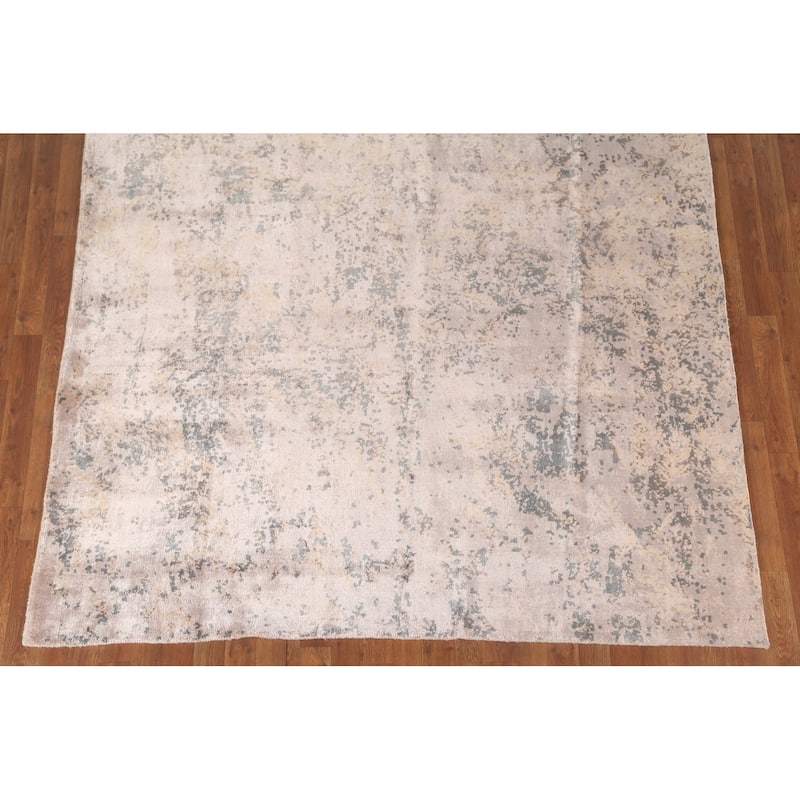 Multi-Color Abstract / Modern Rug Handmade Contemporary Wool Carpet - 6'2"x 9'9"