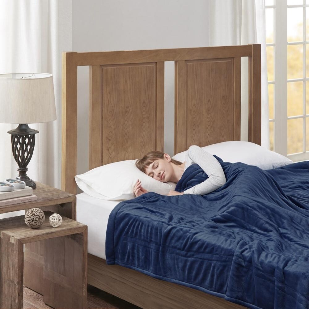 Queen Ultra Soft Heated Blanket with Automatic Timer Indigo Bed Bath Beyond 40013584