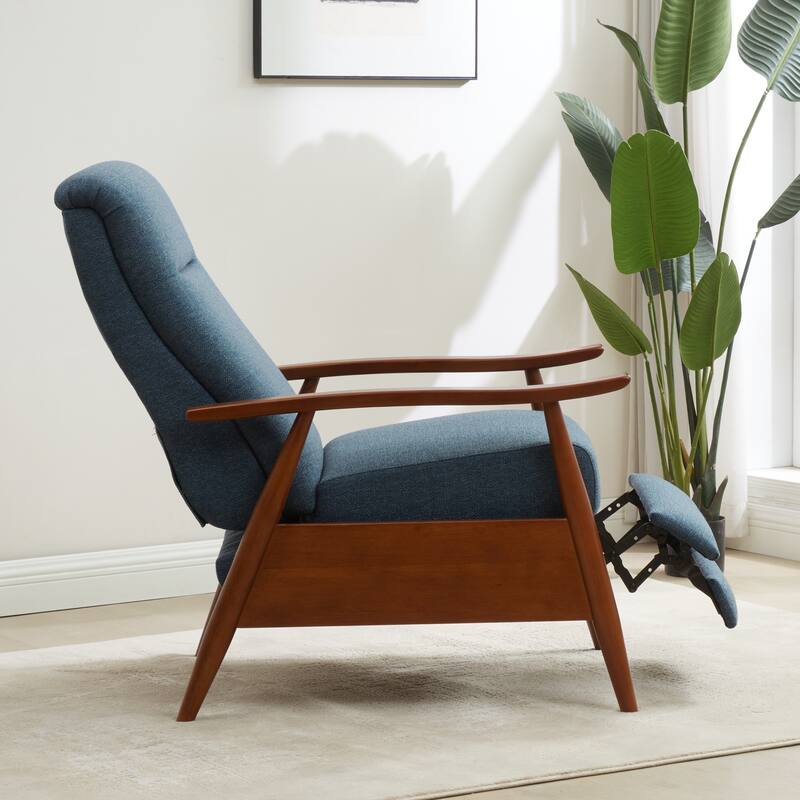 Taylor Wood Arm Push Back Recliner in Performance Fabric by Greyson Living