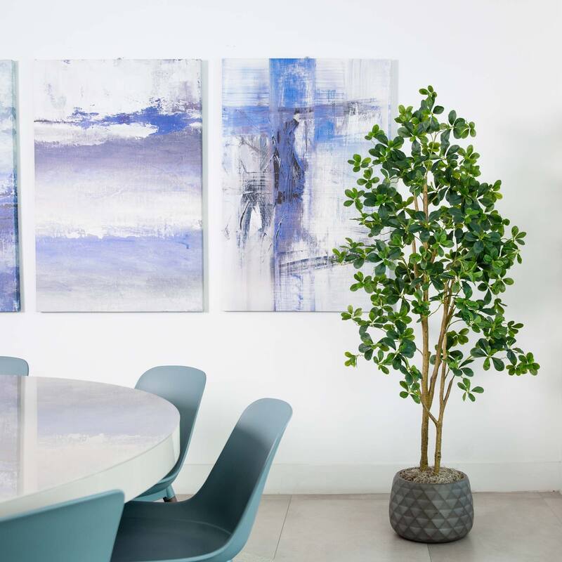 Potted Black Olive Artificial Tree - 6' - Green