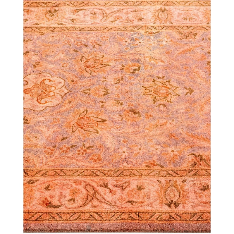 Overton Hand Knotted Wool Vintage Inspired Modern Contemporary Overdyed Gray Runner Rug - 2' 7" x 10' 2"
