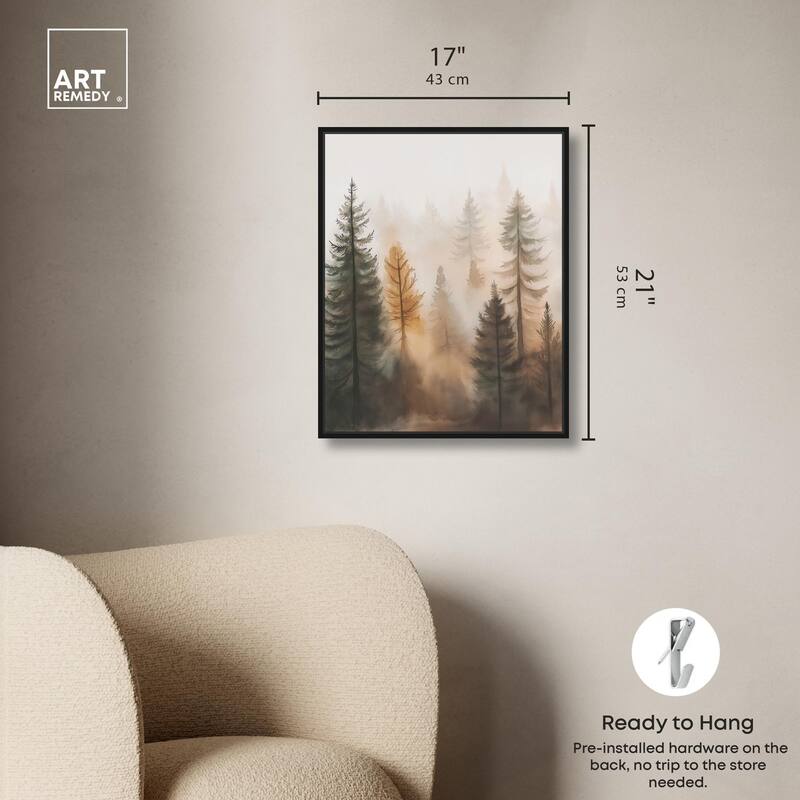 Misty Pines I Canvas by Art Remedy