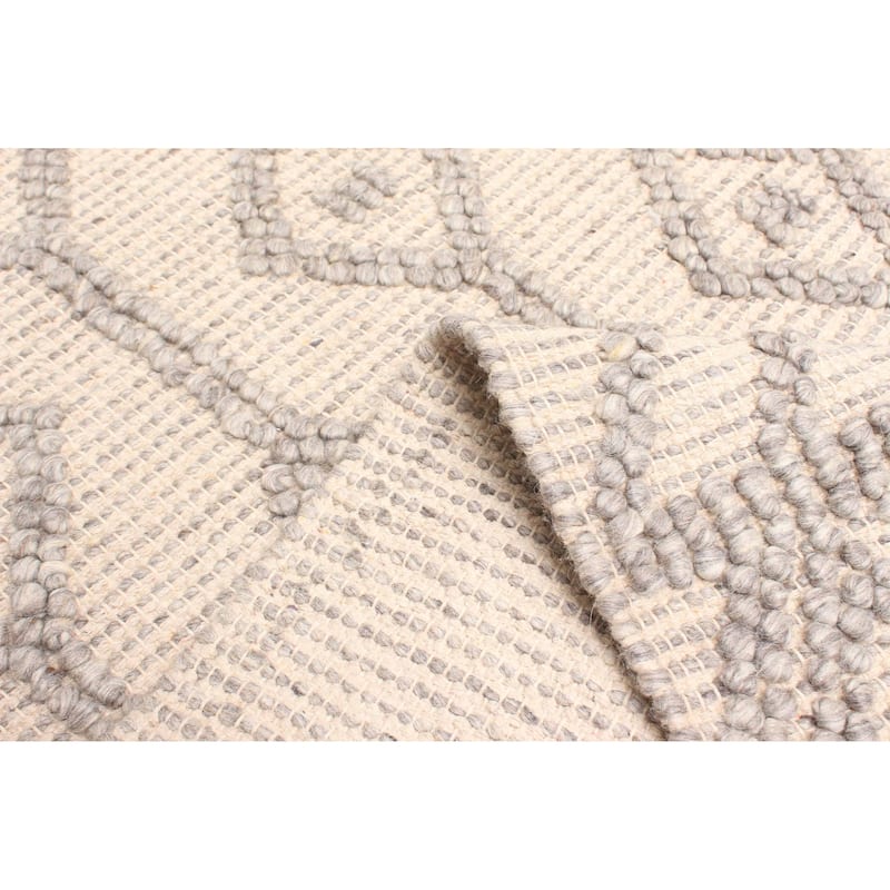 ECARPETGALLERY Braid weave Sienna Beige Wool Rug - 5'2 x 7'9