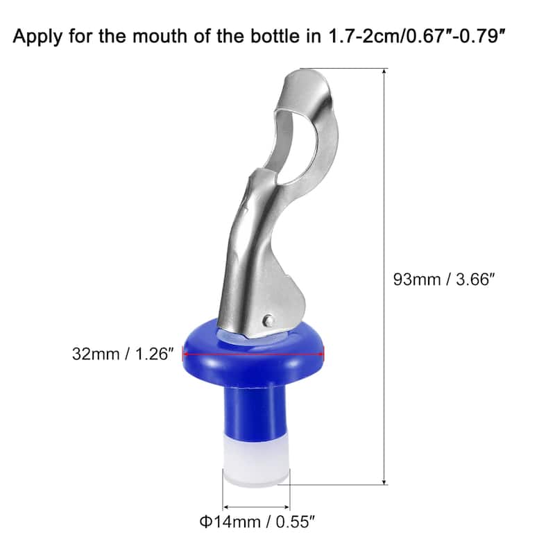 Wine Stoppers, 6Pcs 0.55" Silicone Bottle Stopper for Beer, Dark Blue - Dark Blue - Dark Blue