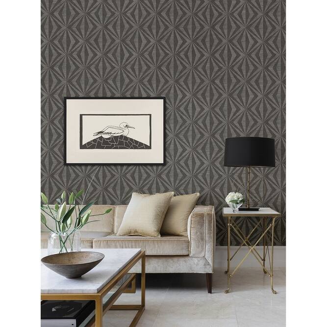 Advantage Monge Charcoal Geometric Wallpaper