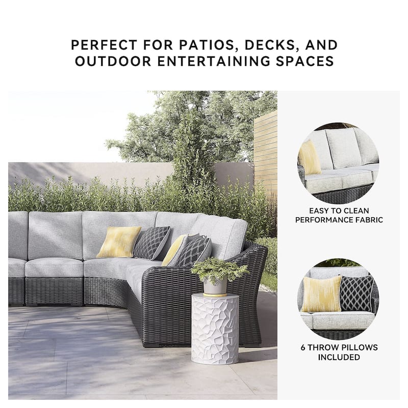 Signature Design by Ashley Beachcroft Black/Gray 5-Piece Outdoor Sectional - 130"W x 130"D x 35.75"H