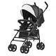 preview thumbnail 2 of 4, Carbon Steel Lightweight Stroller with Canopy, Recline and Foldable Frame - 30.71” L x 19.69” W x 40.94” H Black-White