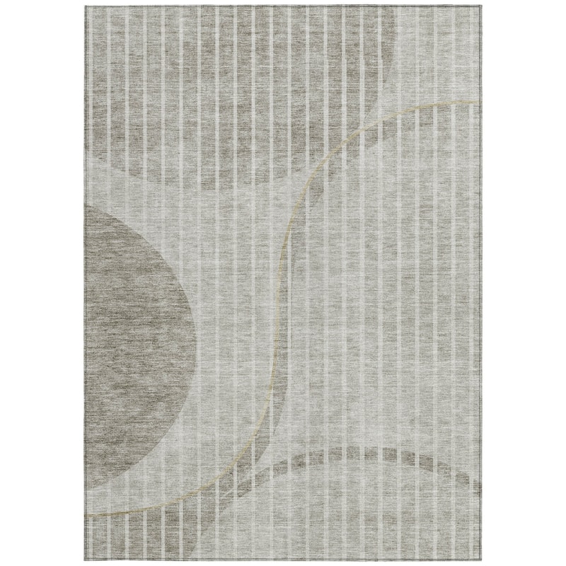 HomeRoots Striped Transitional Rectangle Outdoor Rug