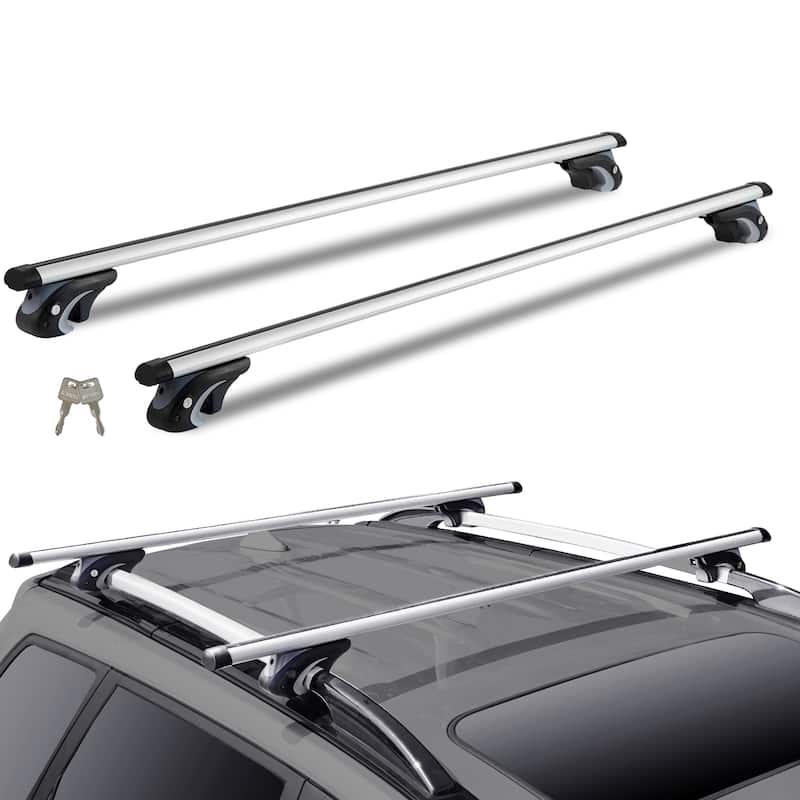 Universal Roof Rack Cross Bars, Aluminum Roof Rack Crossbars, for SUVs, Sedans, and Vans - Side Rail with Gap