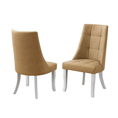 Yellow Vinyl Upholstery Kitchen Dinette Dining Room Side Chairs (Set Of 2)