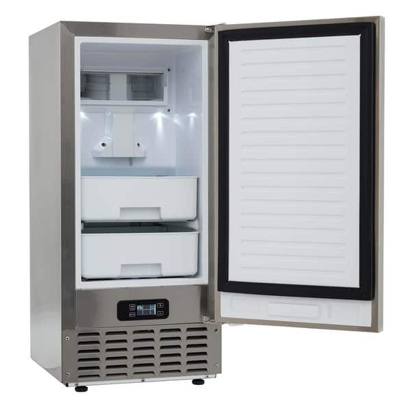 slide 1 of 1, Costway Under Counter Nugget Ice Maker with Self-Cleaning 80 lbs/Day - See Details Silver - See Details