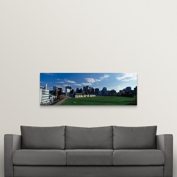 "Skyscrapers in a city, McGill University, Montreal, Quebec, Canada" Canvas Wall Art